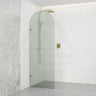 Arch Fluted Frameless Shower Screen Fixed Panel 10mm Tempered Glass 700/800/900/1000x2200mm - Variant Colour Fittings