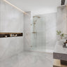 Arch Fluted Frameless Shower Screen Fixed Panel 10mm Tempered Glass 700/800/900/1000x2200mm - Variant Colour Fittings
