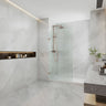 Arch Fluted Frameless Shower Screen Fixed Panel 10mm Tempered Glass 700/800/900/1000x2200mm - Variant Colour Fittings