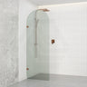 Arch Fluted Frameless Shower Screen Fixed Panel 10mm Tempered Glass 700/800/900/1000x2200mm - Variant Colour Fittings
