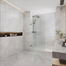 Arch Fluted Frameless Shower Screen Fixed Panel 10mm Tempered Glass 700/800/900/1000x2200mm - Variant Colour Fittings
