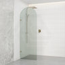 Arch Fluted Frameless Shower Screen Fixed Panel 10mm Tempered Glass 700/800/900/1000x2200mm - Variant Colour Fittings