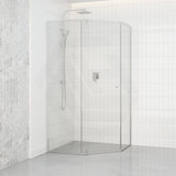 Tempered Glass Semi-frameless Shower Screen Pivot Panel Diamond Shaped