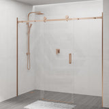 1400-2530x2000mm Shower Screen Wall to Wall Sliding Door Variant Colour Stainless Steel Frameless 3 Panels