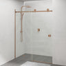 870-1180x2000mm Wall to Wall Sliding Shower Screen Frameless Variant Colour Stainless Steel Square Rail 10mm Glass Round Handle