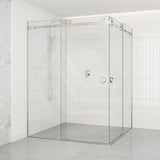 870-1450Mm Shower Screen Chrome Frameless Double Sliding 10Mm Glass 2000Mm Height Screens