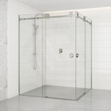 N#1(Nickel) 870-1450Mm Shower Screen Brushed Nickel Frameless Double Sliding 10Mm Glass 2000Mm