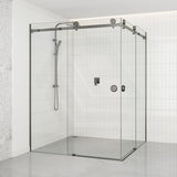 M#1(Gunmetal Grey) 870-1450Mm Shower Screen Gunmetal Grey Frameless Double Sliding 10Mm Glass