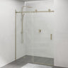 1180-2000x2000mm Wall to Wall Sliding Shower Screen Frameless Variant Colour Stainless Steel Square Handle 10mm Glass