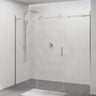 1400-2530x2000mm Shower Screen Wall to Wall Sliding Door Variant Colour Stainless Steel Frameless 3 Panels