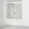 1450-1800x1600mm Bathtub Sliding Shower Screen Wall to Wall Frameless Square Handle Variant Colour