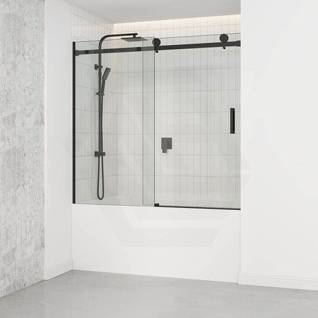 1450-1800x1600mm Bathtub Sliding Shower Screen Wall to Wall Frameless Square Handle Variant Colour