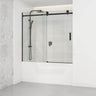 1450-1800x1600mm Bathtub Sliding Shower Screen Wall to Wall Frameless Square Handle Variant Colour
