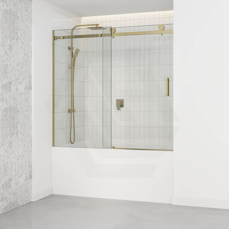 1450-1800x1600mm Bathtub Sliding Shower Screen Wall to Wall Frameless Square Handle Variant Colour