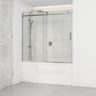1450-1800x1600mm Bathtub Sliding Shower Screen Wall to Wall Frameless Square Handle Variant Colour