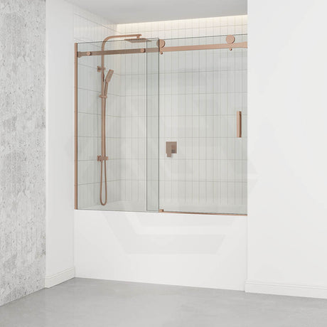 1450-1800x1600mm Bathtub Sliding Shower Screen Wall to Wall Frameless Square Handle Variant Colour