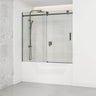 1450-1800x1600mm Bathtub Sliding Shower Screen Wall to Wall Frameless Square Handle Variant Colour