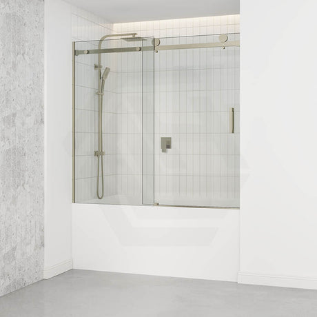 1450-1800x1600mm Bathtub Sliding Shower Screen Wall to Wall Frameless Square Handle Variant Colour