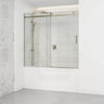 1450-1800x1600mm Bathtub Sliding Shower Screen Wall to Wall Frameless Square Handle Variant Colour