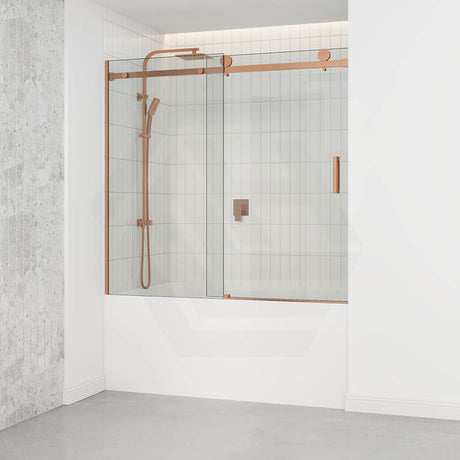 1450-1800x1600mm Bathtub Sliding Shower Screen Wall to Wall Frameless Square Handle Variant Colour