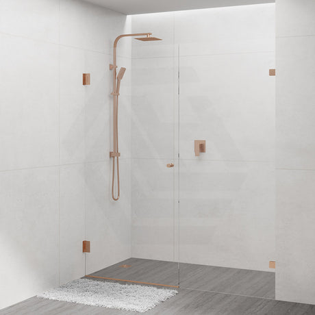 940-1910mm Frameless Wall to Wall Shower Screen Door Hung with Fix Panel in Variant Colour Fittings 10mm Glass