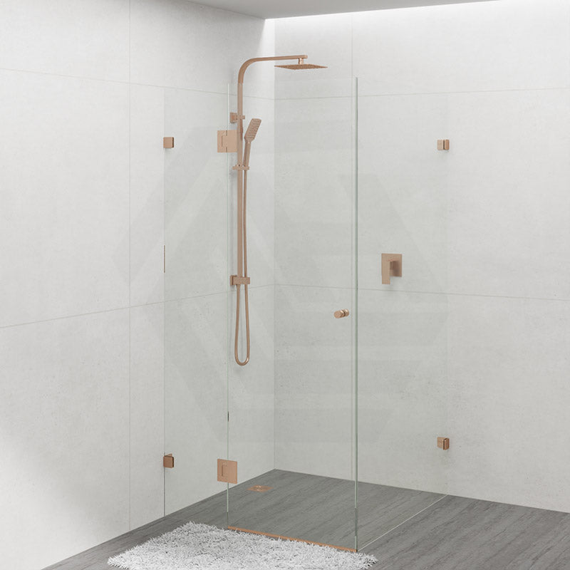 500-1400mm L Shape Frameless Shower Screen Hinge Door Fixed Panel Variant Colour Fittings 10mm Glass