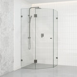M#1(Gunmetal Grey) 800~1150mm Diamond Shape Shower Screen Pivot Door Gunmetal Grey Frameless 10mm Glass 2000mm Height