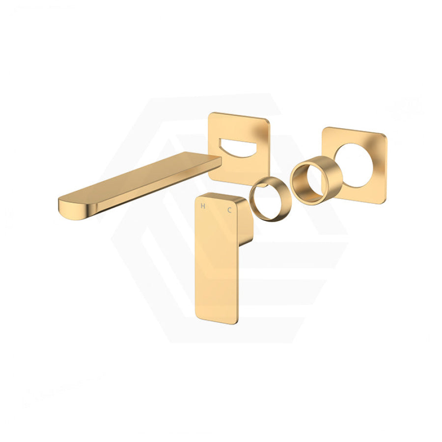 G#2(Gold) Fienza Tono Urban Brass Basin/Bath Wall Mixer Dress Kit Only Square Plates 200mm Outlet