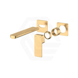 G#2(Gold) Fienza Tono Urban Brass Basin/Bath Wall Mixer Dress Kit Only Square Plates 200mm Outlet