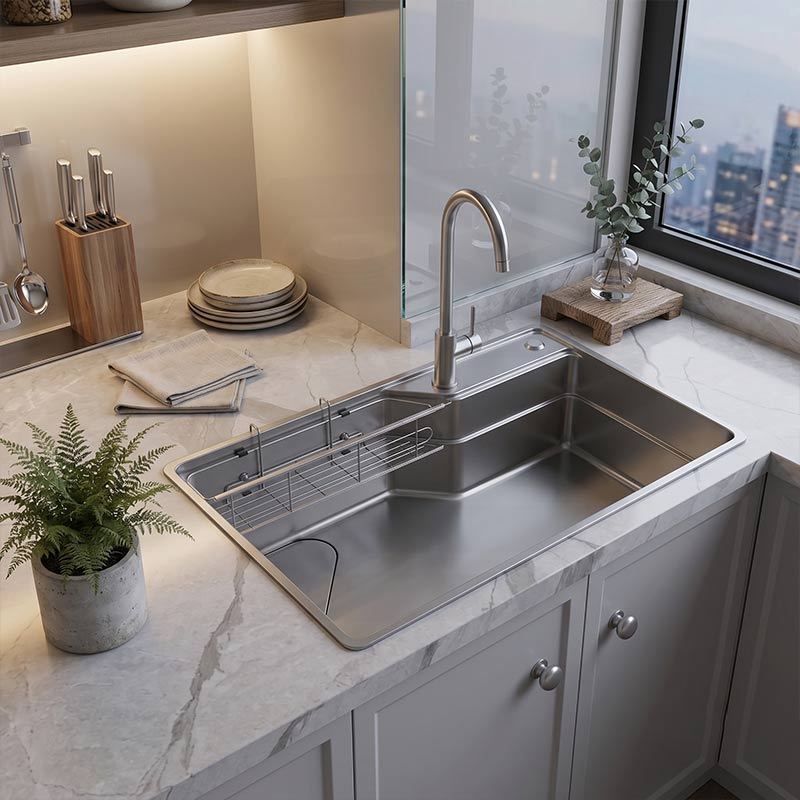 750x490x240mm Yasumi Japanese Style 1.2mm Thick Stainless Steel Single Bowl Kitchen Sink Top/Flush/Under Mount