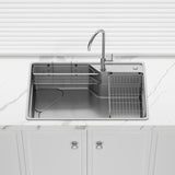 Yasumi 750x490x240mm Japanese Style 1.2mm Thick Stainless Steel Single Bowl Kitchen Sink Top/Flush/Undermount