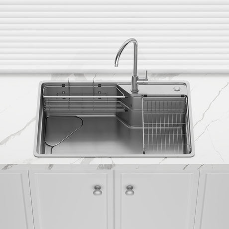 Yasumi 750x490x240mm Japanese Style 1.2mm Thick Stainless Steel Single Bowl Kitchen Sink Top/Flush/Undermount