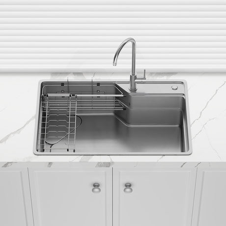 Yasumi 750x490x240mm Japanese Style 1.2mm Thick Stainless Steel Single Bowl Kitchen Sink Top/Flush/Undermount