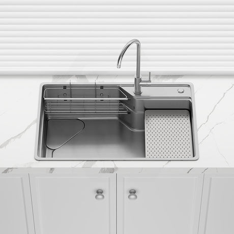 Yasumi 750x490x240mm Japanese Style 1.2mm Thick Stainless Steel Single Bowl Kitchen Sink Top/Flush/Undermount