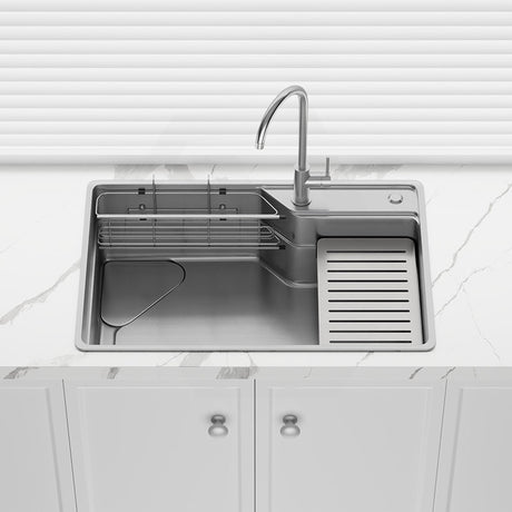 Yasumi 750x490x240mm Japanese Style 1.2mm Thick Stainless Steel Single Bowl Kitchen Sink Top/Flush/Undermount