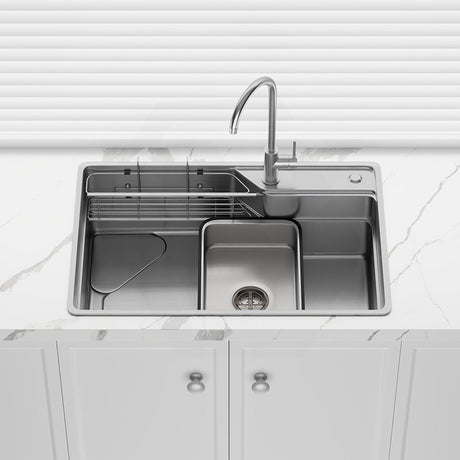 Yasumi 750x490x240mm Japanese Style 1.2mm Thick Stainless Steel Single Bowl Kitchen Sink Top/Flush/Undermount