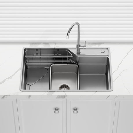 Yasumi 750x490x240mm Japanese Style 1.2mm Thick Stainless Steel Single Bowl Kitchen Sink Top/Flush/Undermount