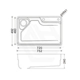 Yasumi 750x490x240mm Japanese Style 1.2mm Thick Stainless Steel Single Bowl Kitchen Sink Top/Flush/Undermount
