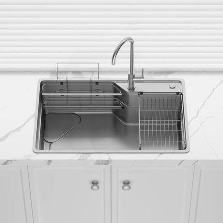 Yasumi 750x490x240mm Japanese Style 1.2mm Thick Stainless Steel Single Bowl Kitchen Sink Top/Flush/Undermount