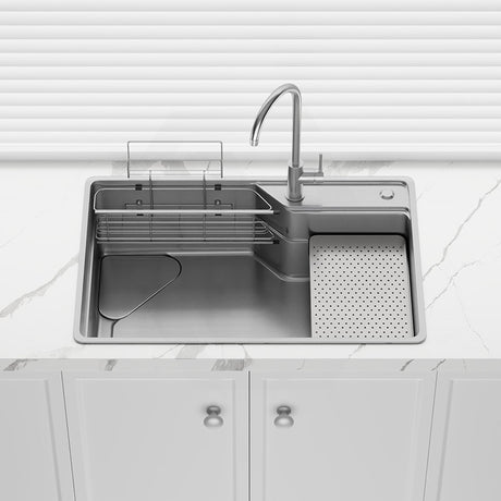 Yasumi 750x490x240mm Japanese Style 1.2mm Thick Stainless Steel Single Bowl Kitchen Sink Top/Flush/Undermount