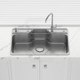 Yasumi 802x503x220mm Japanese Style Single Bowl Kitchen Sink Top/Flush/Undermount 1mm Thick Stainless Steel