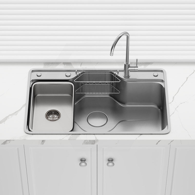 Yasumi 802x503x220mm Japanese Style Single Bowl Kitchen Sink Top/Flush/Undermount 1mm Thick Stainless Steel