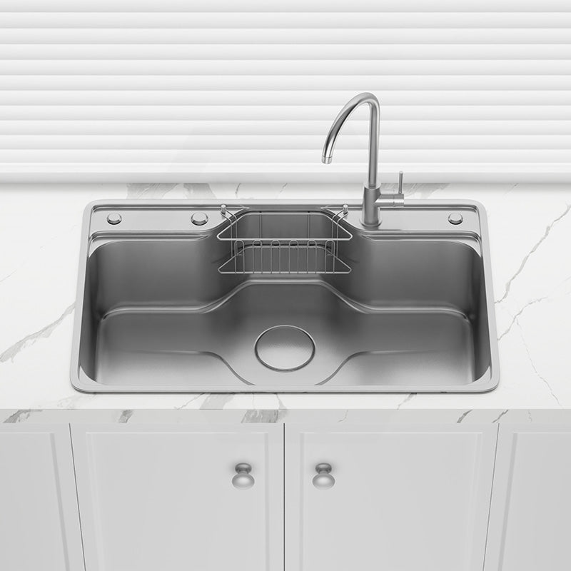 Yasumi 802x503x220mm Japanese Style Single Bowl Kitchen Sink Top/Flush/Undermount 1mm Thick Stainless Steel