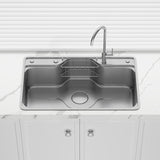Yasumi 802x503x220mm Japanese Style Single Bowl Kitchen Sink Top/Flush/Undermount 1mm Thick Stainless Steel