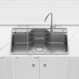 Yasumi 802x503x220mm Japanese Style Single Bowl Kitchen Sink Top/Flush/Undermount 1mm Thick Stainless Steel