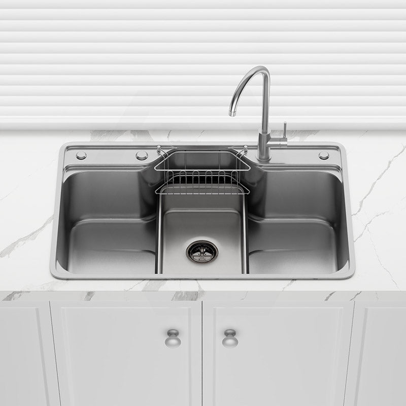 Yasumi 802x503x220mm Japanese Style Single Bowl Kitchen Sink Top/Flush/Undermount 1mm Thick Stainless Steel