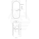 650/1200/1600mm Lamex Oval Silver Framed LED Frontlit Mirror
