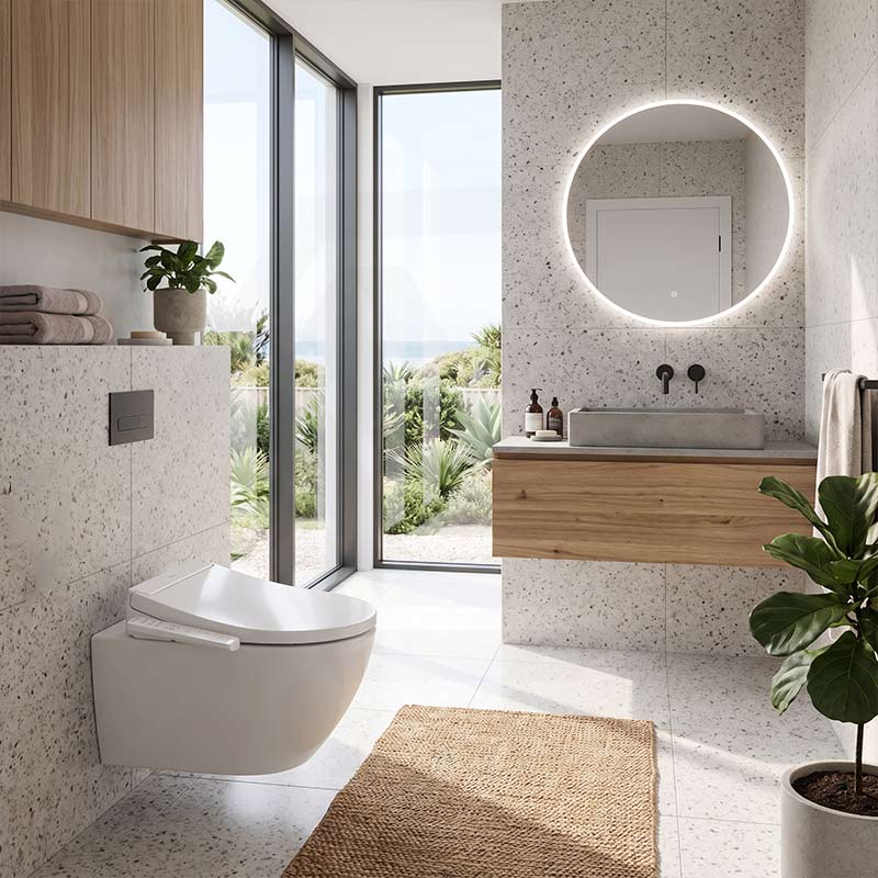 DAELIMBATH Ultra Slim Electronic Smart Bidet Toilet Seat with Side Arm Control Round / Elongated / D Shape Seats Available - Gloss White
