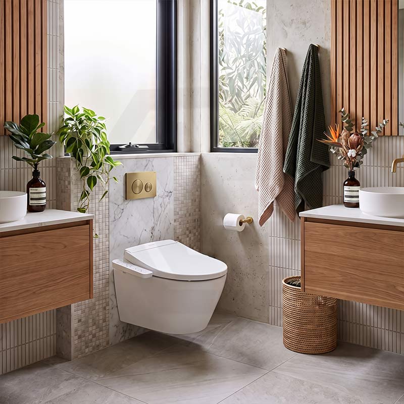 DAELIMBATH Ultra Slim Electronic Smart Bidet Toilet Seat with Side Arm Control Round / Elongated / D Shape Seats Available - Gloss White