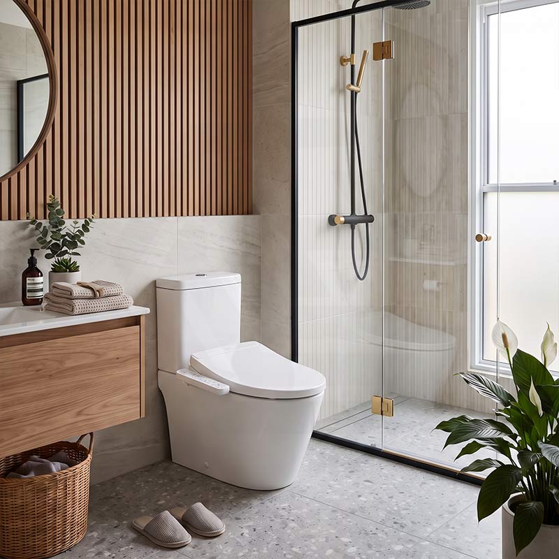 DAELIMBATH Ultra Slim Electronic Smart Bidet Toilet Seat with Side Arm Control Round / Elongated / D Shape Seats Available - Gloss White